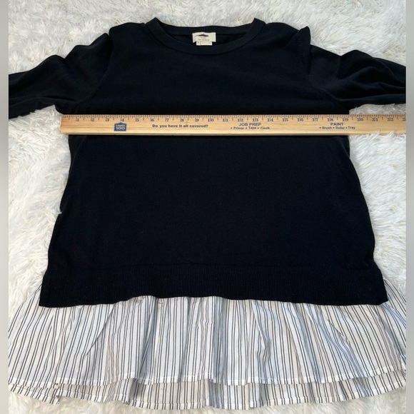 Kate Spade | Mixed Media Stripe Hem Cotton Silk Sweater - Picture 5 of 6